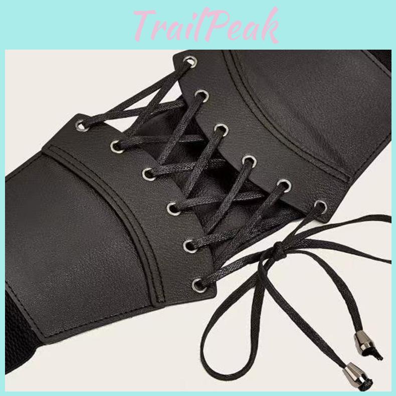 Patterned Litchi Fanshaped Binding Rope Waist Belt Dress Waist Decoration Belt