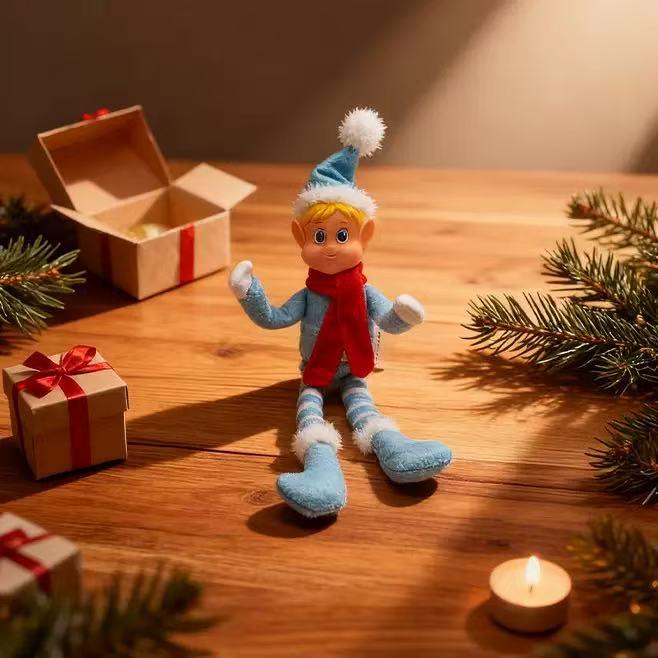 Christmas Elf Silicone Doll Ornament - Festive Atmosphere Bookshelf Decoration