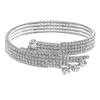 Versatile Shiny Rhinestone Multi-Layer Elastic Bracelet & Open Claw Bangle