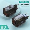 Pd 20W Usb & Type C Dual Ports Fast Charger Quick 3.0 Charger Adapter For Iphone 14 13 12 Xiaomi Samsung Eu&Us Wall Charging