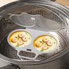 Food-Grade Plastic Microwave Egg Cookers, 10-Piece Set with Separate Compartments, Molded Form and Hinged Covers