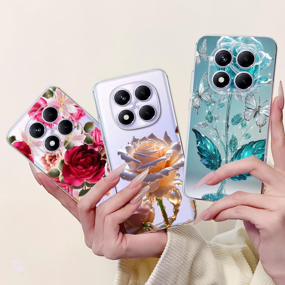 For Xiaomi Redmi Note 14 Pro Plus Case Cute Strawberry Love Heart Soft Silicone Clear Cover For Redmi Note 14 Pro 5G Global Etui