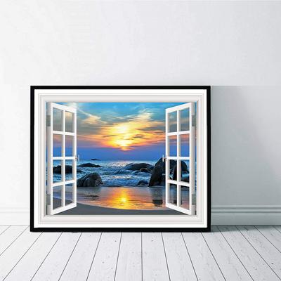 Pittura diamante 5D fai da te Pittura al mare Kit punto croce Mosaico Diamante Ricamo Rosa Trapano completo tondo/quadrato Decorazione della casa