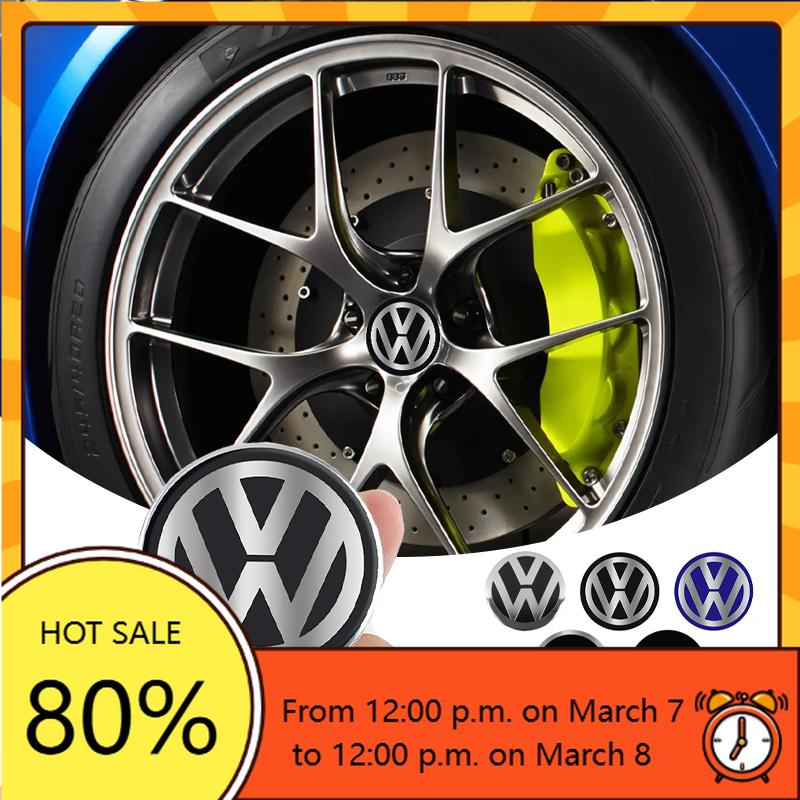 For VW Volkswagen Jetta MK5 Golf 4Pcs 56mm Aluminum Emblem Car Wheel Center Hub Caps Sticker For VW Scirocco Polo T5 Passat b6 G BG43G