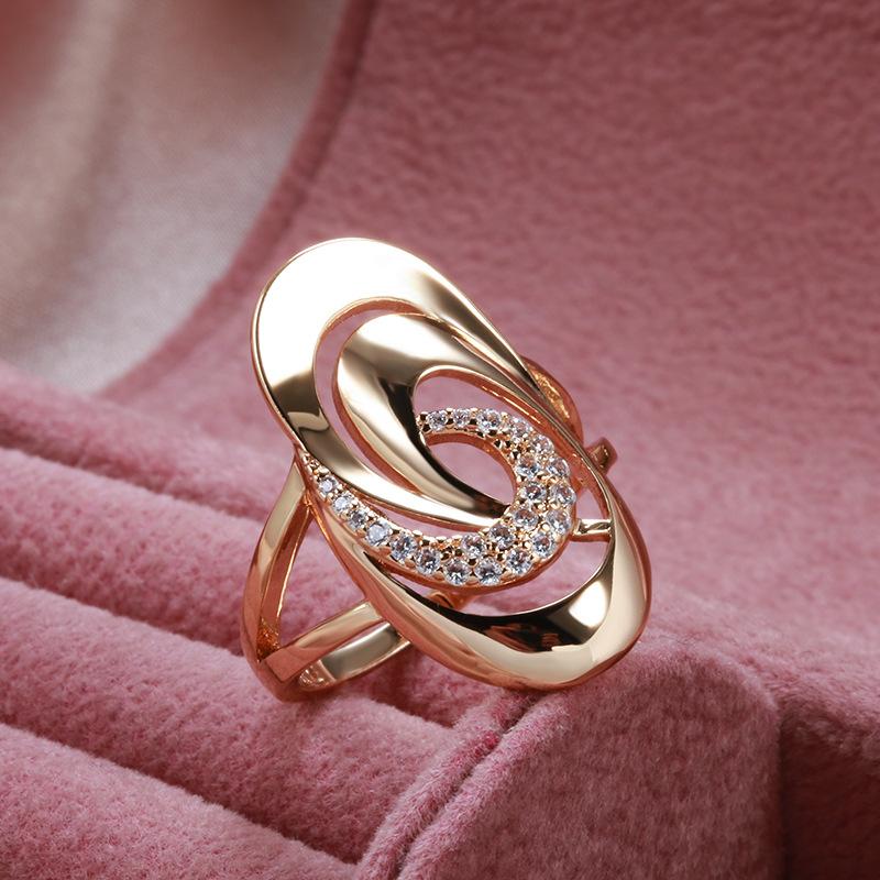 Anello di Moda Design di Nicchia Geometrico Zircone Naturale Anello 585 Accessori da Donna Lotti Diretti