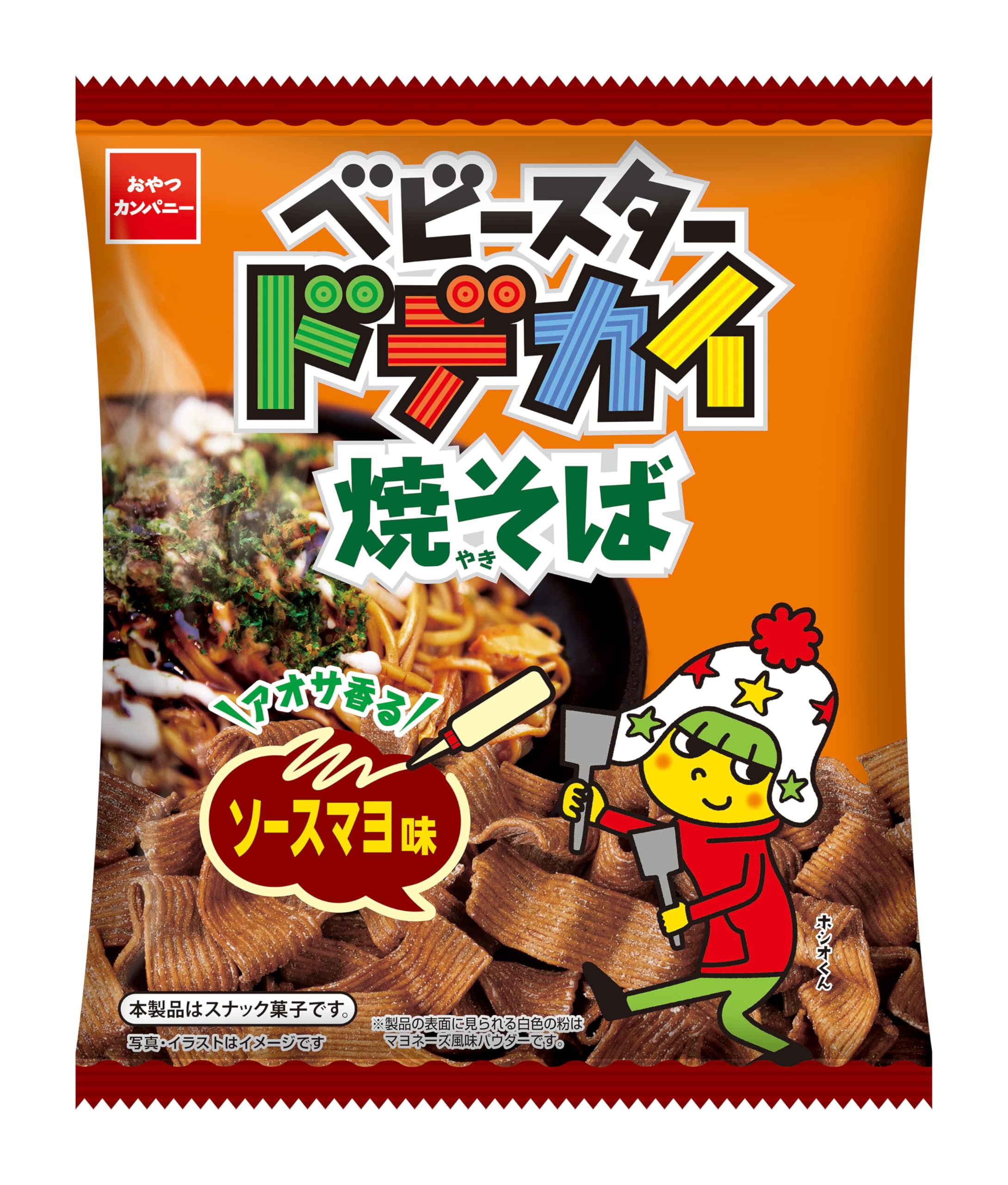 

Oyatsu Company Baby Star Dodekai Yakisoba Sauce Mayo Flavor 67g x 12 bags easy to pick rich snack [Official] (wide noodles, up, food)