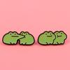 Decorative Brooch Cartoon Green Frog Design Zinc Alloy Enamel Safety Pin Bag Sweater Suit Lapel Badge Outfit Accessory