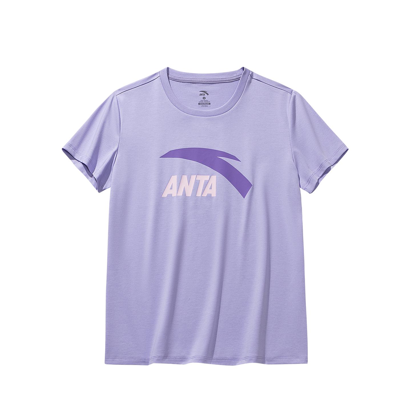 

Anta Летняя женская вязаная футболка с коротким рукавом Лето 2026 Топы Свежий-Фиолетовый 962628104-2 XS