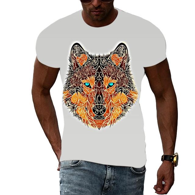 Men Fashion Short Sleeve 3d Print T Shirt Round Neck Summer Plus Size Tees