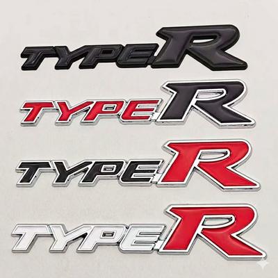 3D Metal Type-R Car Rear Trunk Emblem Badge Sticker For TYPE R Car Styling Accessories JA2