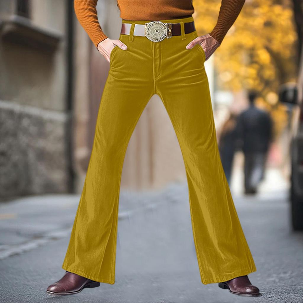 Men's Vintage 60s 70s Bell Bottom Pants Classic Comfort Flared Flares Retro Disco Outfits For Men