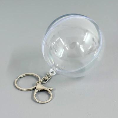 Transparent Circular Capsule Keyring Capsule Keyring Making DIY Accessories 7cm