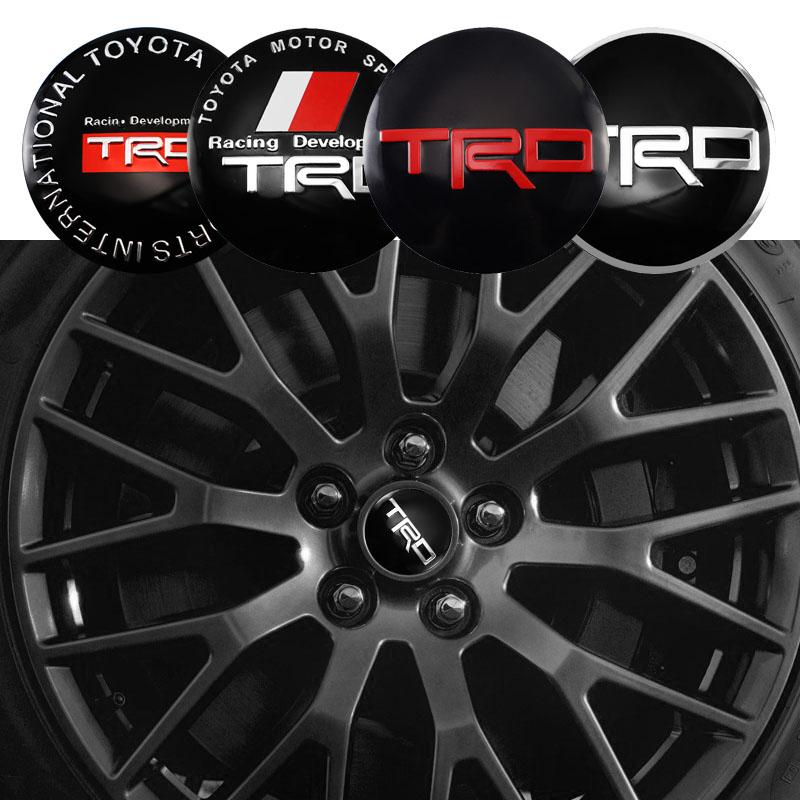 4pcs Car Wheel Stickers 56mm Auto Center Hub Cap Decal For Toyota Gazoo Racing TRD Corolla Yaris Chr Auris Rav4 Prius Prado