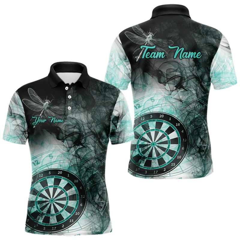 Mode Darts Grafisk Pikétröja För Män Anpassat Namn Knappslå 3D-tryckta Pikétröjor Trend Överdimensionerad Lös Barn Sport T-shirts