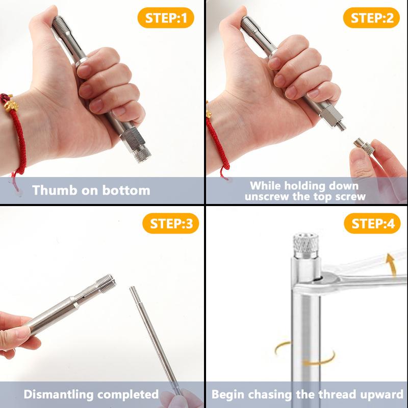 14mm Back Tap Spark Plug Thread Repair Tool Straightening Tool Motorcycle Spark Plugs Repairs Damaged Threads Collapsible Design