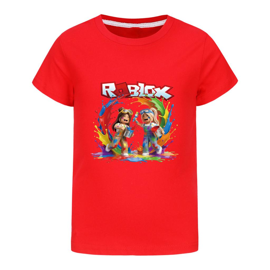 5577 Kids Casual Roblox Print Short Sleeves T-Shirt Top