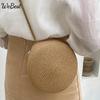 Moda Yuvarlak Hasır Çanta Kadınlar için Yaz Dokuma Plaj Çantası El Yapımı Crossbody Omuz Çantası Bohemia Messenger Çanta Çanta
