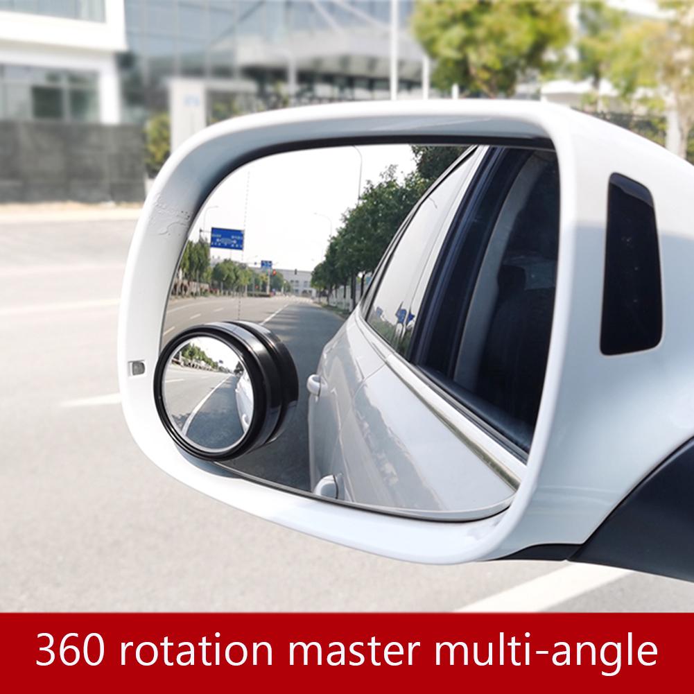 2 Stück 360 Grad Weitwinkel Einstellbarer Auto Toter Winkel Rückspiegel Kleiner Runder Spiegel Rückwärts Hilfs-Rückspiegel Konvexspiegel