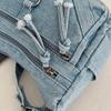 Vintage Denim Crossbody Bag Women's Multi-Pocket Single Shoulder Small Square Bag