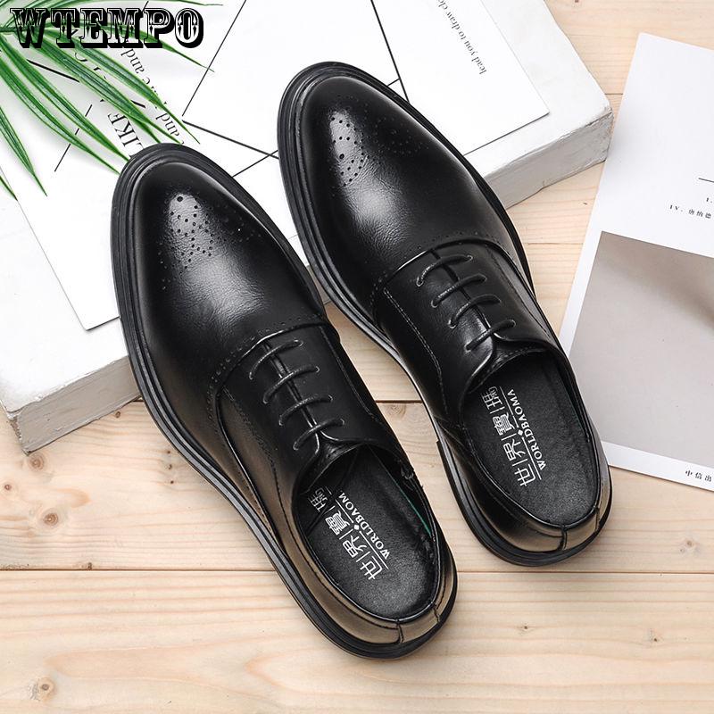 Men's Business Dress Casual Shoes British Pointed Increase Brock Men's Shoes Wedding Shoes