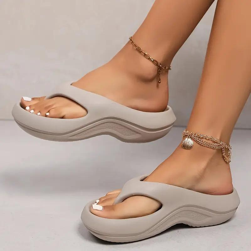 Women's Thick Platform Thong Sandals Cloud Cushion Comfort Flip Flops Slippers