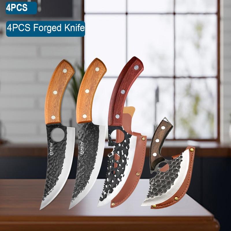 WXCOO Hand Forged Butcher Knife for Cutting Meat Professional Chef Knives for Chopping Vegetables Slicing Cooking Kitchen Knife