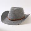 Popular European and American Classic Straw Woven Western Cowboy Hat Men's and Women's Outdoor Fashion OL Wind Woven Top Hat