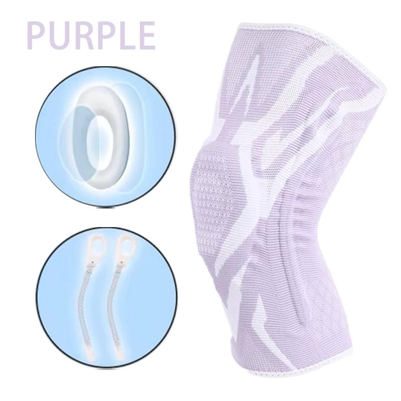 1 Pc Compression Knee Support Sleeve Elastic Breathable Knee Pads Brace Springs Gym Sports Protector Basketball Volleyball Run