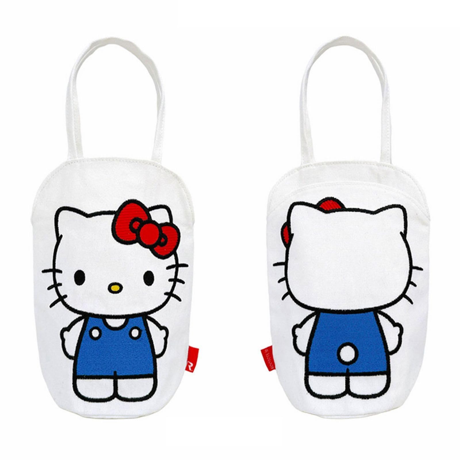 

Sanrio Mini Tote Bag with Charm and Set of IP Nekoryoshka and Hello 8493 [Rootote] Pouch, 4, Kitty-A білий