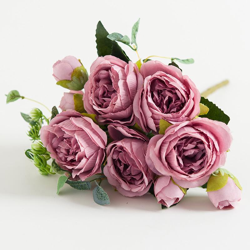 Artificial Flowers Silk Rose Outdoor UV Protection Wedding Party Bridal Bouquets Home Garden Room Yard Decorations Diy Gifts Box