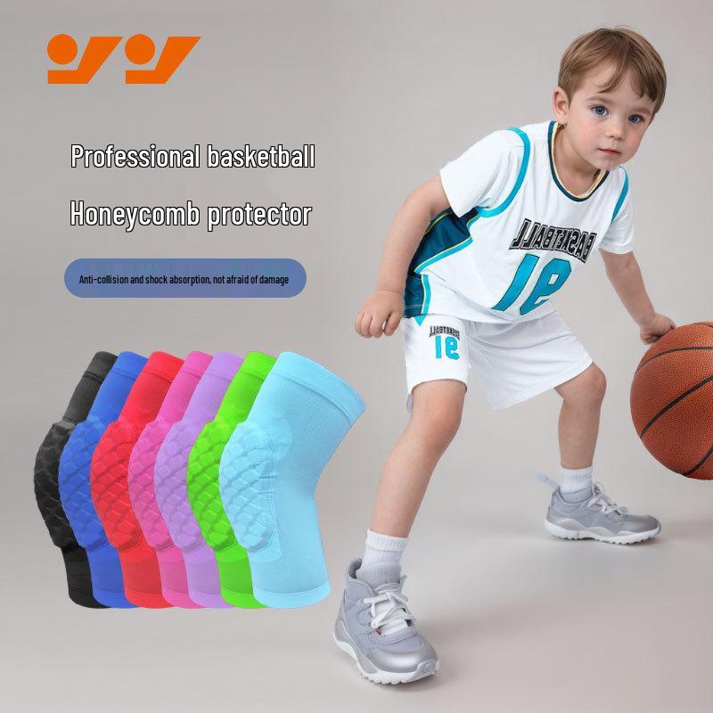 

Youth Sports Honeycomb Elbow and Knee Pads - Breathable, Anti-Collision Joint Sleeves for Basketball, Cycling, and Dance. L Size [Single]