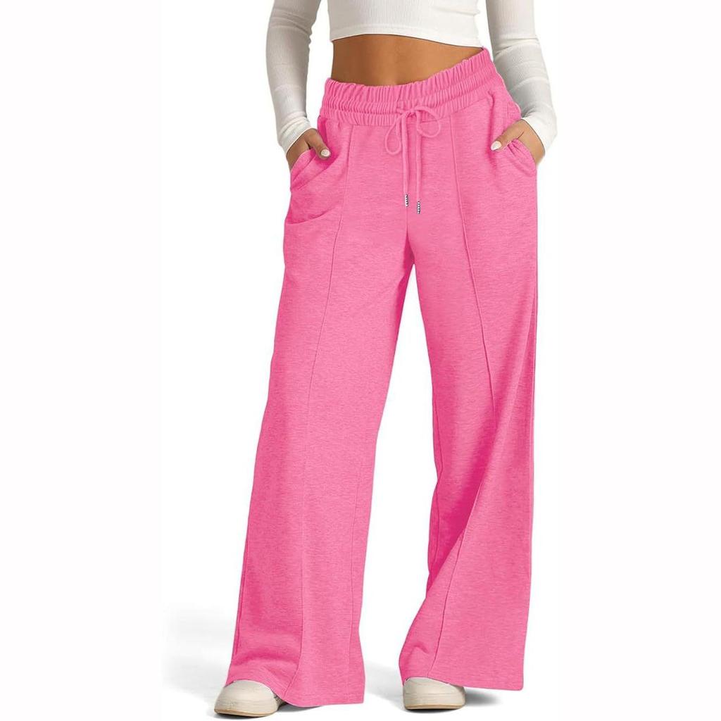 Pantaloni de trening drepți de yoga pentru femei, largi, pantaloni de trening largi pentru exterior, sală de sport, alergare, casual