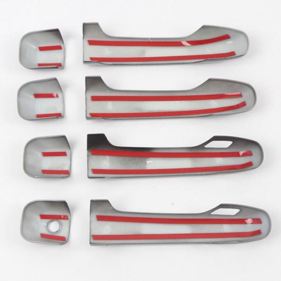 Carbon Fiber Door Handle Cover 8pcs Key holes Trim For Toyota 4Runner 2010-