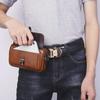Xiaoduoli Men's Leather Mobile Phone Waist Bag for 5.5"/6.5" Phones with Belt, Cowhide ID Holder 