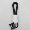 Hand-Woven Cowhide Leather Keychain Pendant with Logo Embossing - High-Quality Anti-Lost Car Lanyard