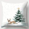 Christmas Decoration Pillowcase New Year Gift Winter Snowman Car Christmas Tree Pillow Cover Sofa Cushion Cover Home Decoration