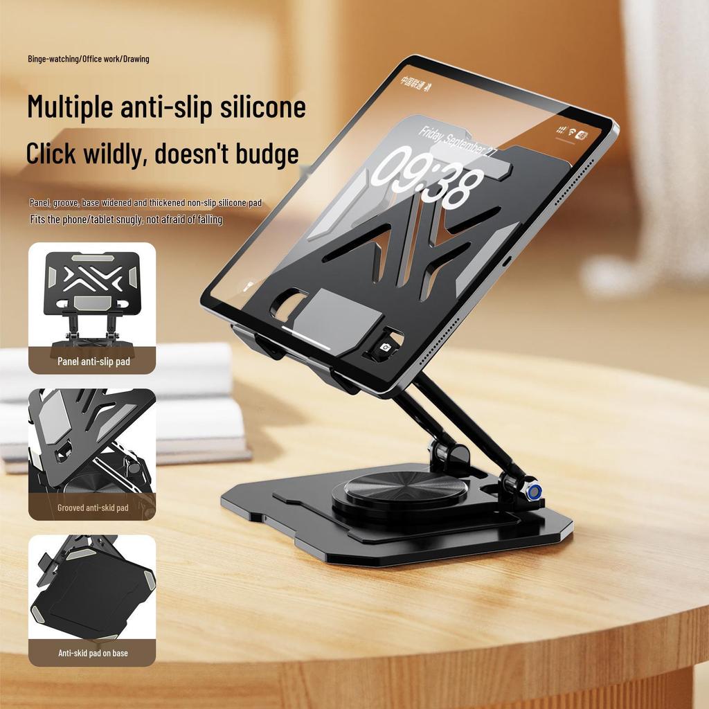 2025 Rotatable & Foldable Laptop Riser: Alloy Heat-Dissipation Stand with Flat, Rotating Monitor Feature.