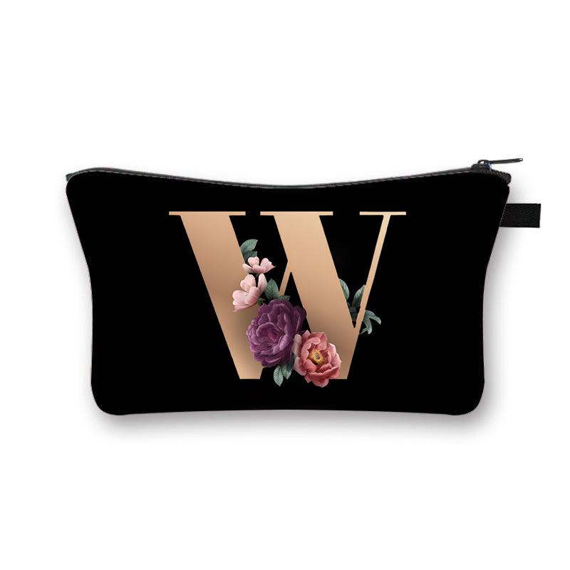 Alphabet Printed Change Bag Multifunctional Travel Storage Bag Elementary School Polyester Stationery Zipper Pencil Bag