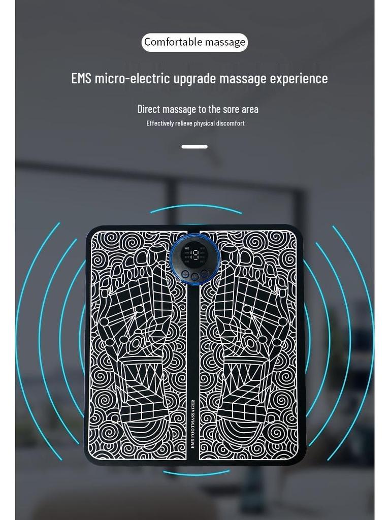 Rechargeable EMS Foot Massager with Remote Control - Micro-pulse Foot Therapy Pad