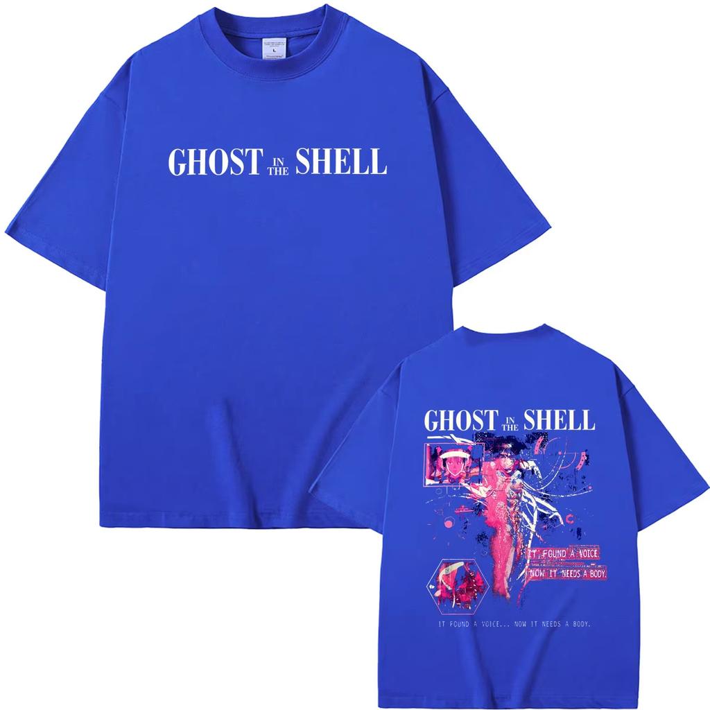 Anime Ghost In The Shell T-shirt Manga Kusanagi Motoko Graphic T Shirts Men Women Fashion Vintage Top Hip Hop Streetwear Oversized Tshirt