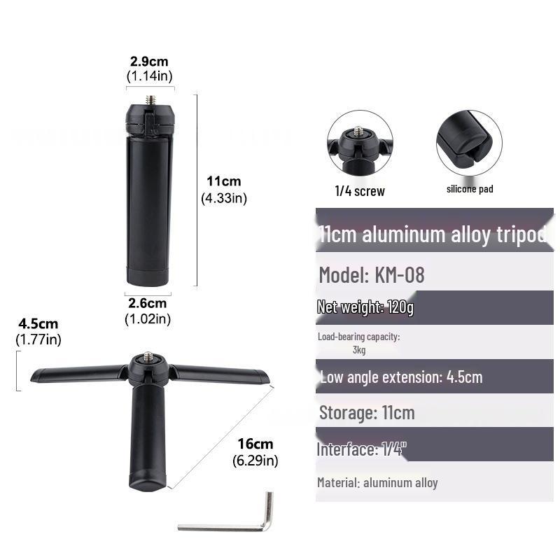 Aluminum Desktop Tripod with Stabilizer & Mobile Holder for Mirrorless Cameras and Projectors