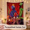 Custom Personalized Tapestry,Rainbow Friends Print Custom Name Text Wall Art Hanging for Bedroom