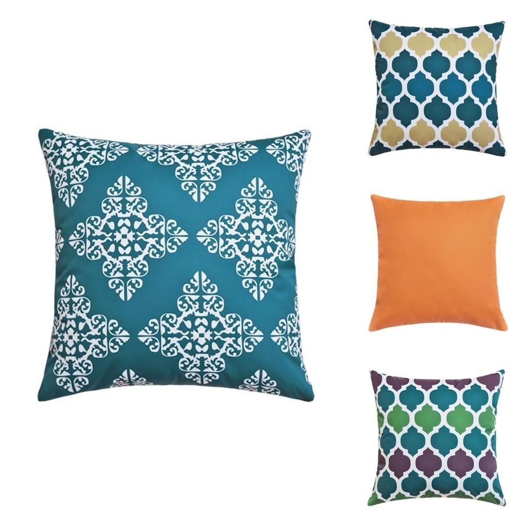 Modern Waterproof Cushion Cover Pillow Case With Invisible Zipper For Outdoor Decor