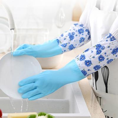 1 Pair Housework Gloves Waterproof Reusable Tear-Resistant Long Cuff Gloves Multi-purpose Dishwashing Gloves