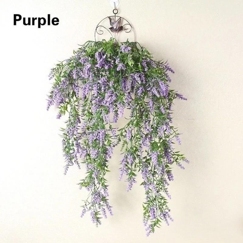 Fashionable New Simulation Plant Flower Wall Artificial Hanging Lavender Home Decoration Living Room Kitchen Bedroom Decoration
