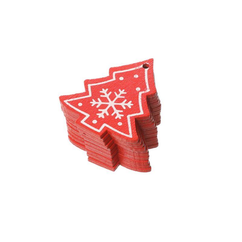10pcs Christmas 5cm Tree Wooden Decor Xmas Home Hanging Ornaments Pendants Gift