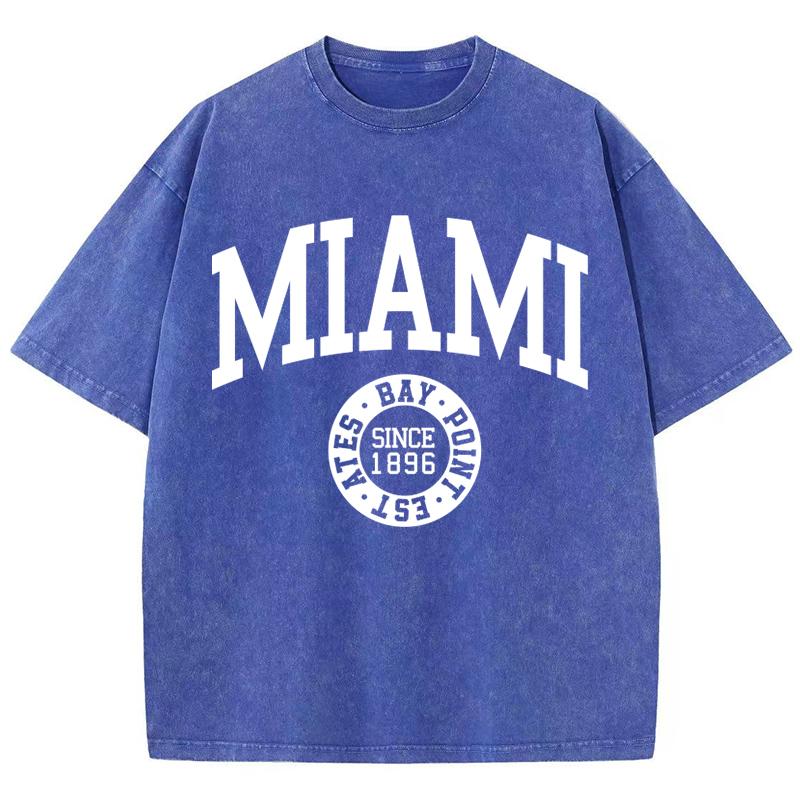 Womans Cotton Washed T-Shirts Trend Distressed Loose Tees Los Angeles 1996 Printing Short Sleeve Summer Street Female Clothes
