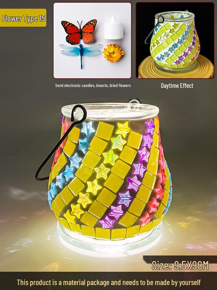 Mosaic DIY Turkish Table Lamp Night Light Handmade Gift Kit