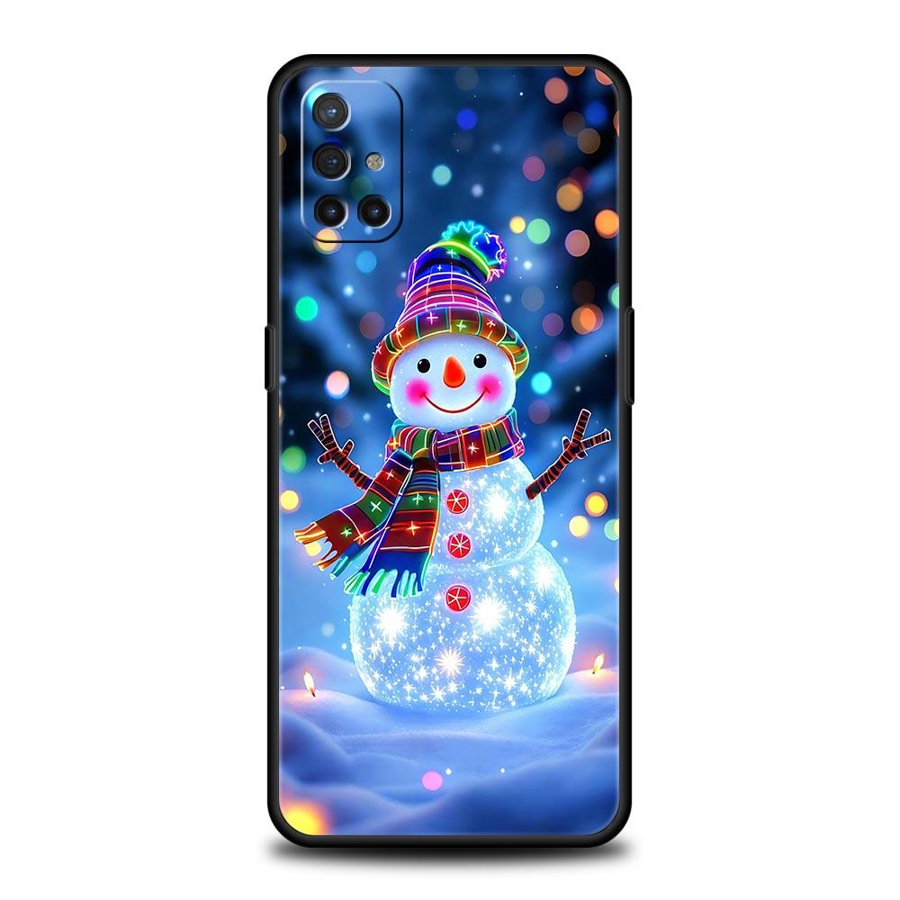 Phone Case For Oneplus 13R 13 12 10T 11 R10 Nord N100 N200 N10 9 9R CE 2 3 Z Pro Lite 5G Soft TPU Cover Christmas Snowman Capas