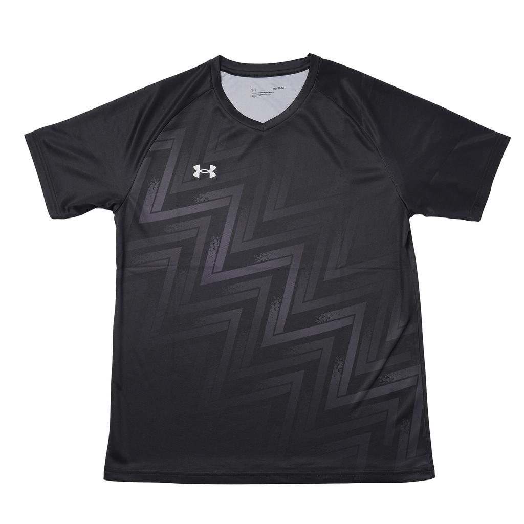 Under Armour Color Block Logo Print Casual Sports V-Neck Short Sleeve T-Shirt Unisex Tops Black 25500520-001